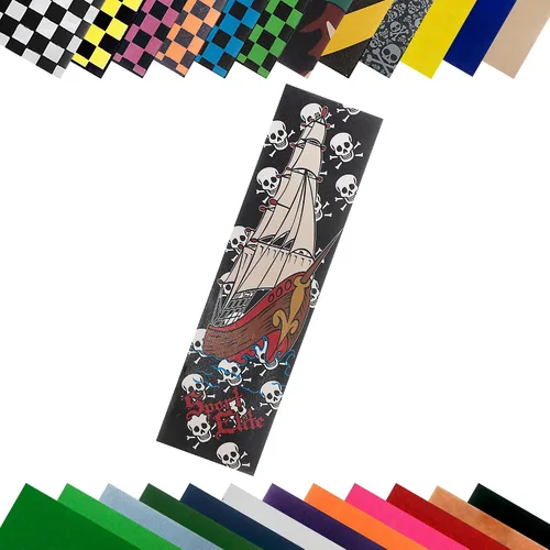 Vista 11 de TURBO Hoja de cinta adhesiva para monopatín 9 x 33 pulgadas, negra Negro