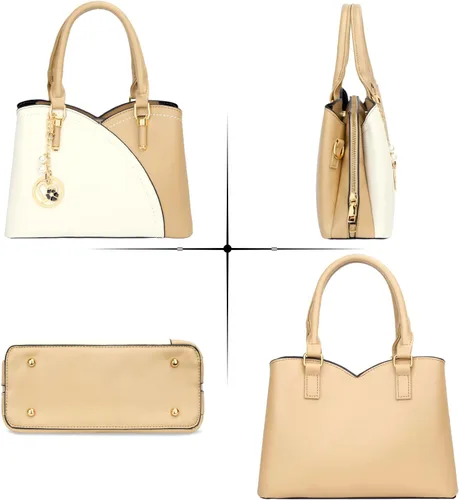 Vista 28 de KKXIU Monederos y bolsos de mano con triple compartimento para mujer, bolso de mano con asa superior