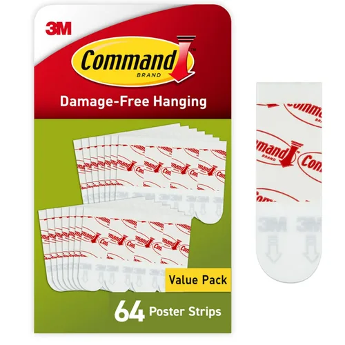 Vista 10 de Command Small Poster Strips, 128 White Adhesive Strips (2 Packs of 64), Damage-Free Hanging for Posters, Kids’ Artwork, Banners & Signs, No Tools
