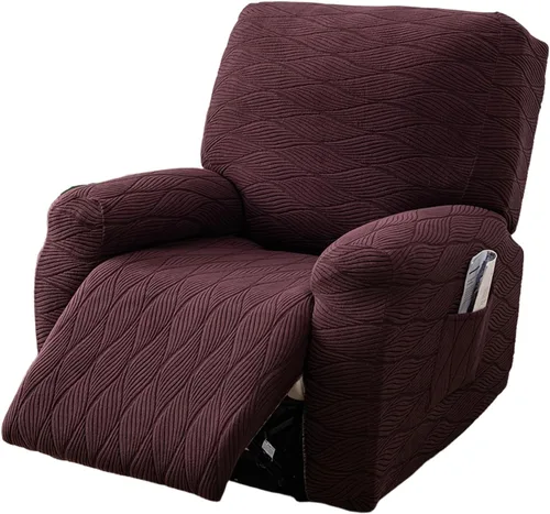 Vista 19 de KRFOONN Fundas elásticas para sillón reclinable con estampado, fundas para sillas reclinables de 4 piezas, fundas para sillón reclinable Lazy Boy