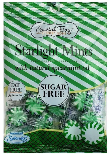 Vista 3 de Coastal Bay Confections 1 (3 onzas) Cada bolsa sin azúcar Starlight Mints con aceite de menta verde natural y mentas Starlight con aceite de menta
