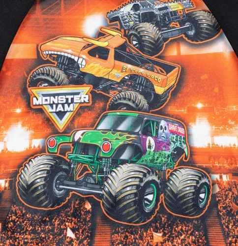 Vista 2 de Monster Jam Maximum Destruction El Toro Loco Grave Digger - Sudadera con capucha de forro polar para niños pequeños a grandes