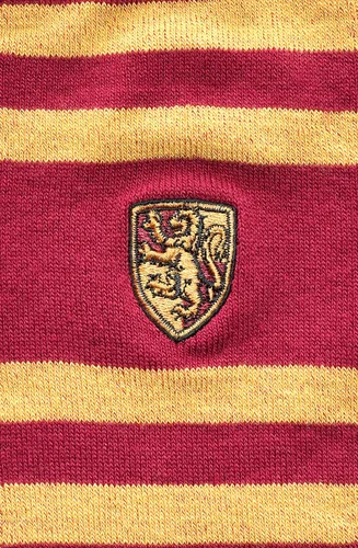 Vista 4 de Harry Potter Gryffindor - Calcetines a rayas para jóvenes y mujeres con escudo bordado