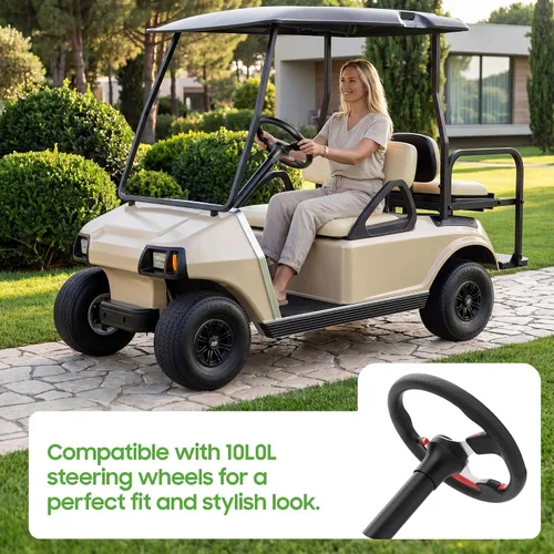 Vista 5 de Adaptador de volante de carrito de golf 10L0L para Club Car DS, negro
