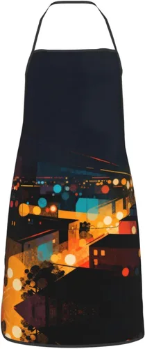 Vista 18 de Colorful Stars Delantal con bolsillos, delantales resistentes a las gotas de agua para mujeres y hombres, delantal ideal para uso doméstico