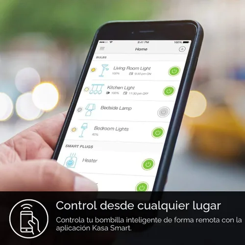 Vista 6 de Kasa Smart Bombillas que funcionan con Alexa y Google Home, bombilla LED inteligente regulable, A19, 9 W, 800 lúmenes, blanco suave (2700 K)