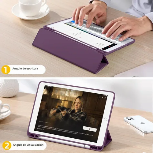 Vista 6 de Akkerds - Funda Compatible con iPad de 10.2 Pulgadas 2021/2020/2019, para iPad de 9ª/8ª/7ª Generación con Soporte para Lápiz, Funda Protectora