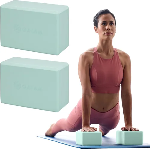 Vista 35 de Gaiam Bloque de yoga – Espuma EVA sin látex – Superficie antideslizante suave con bordes biselados para yoga, pilates, meditación Rubor ateniense
