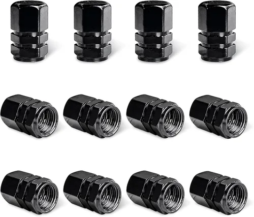 Vista 9 de Ziciner 8 PCS Tapas de Vástago de Válvula de Neumático de Coche, Cubiertas de Válvula de Rueda de Aleación de Aluminio con Anillo O de Goma, Juego