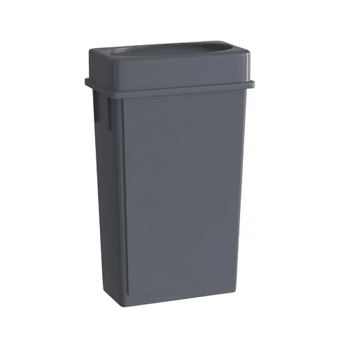 Vista 55 de Bote de basura Slim Jim negro de 23 galones con carrito