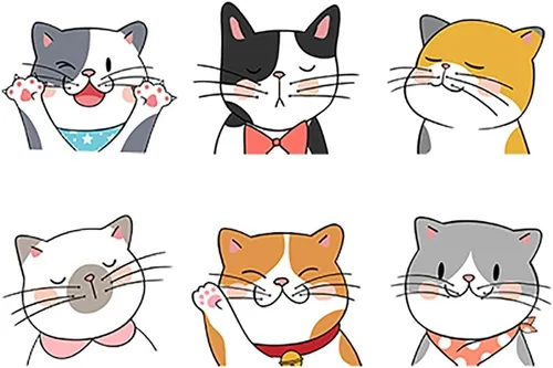 Vista 8 de Calcomanías de pared con diseño de gato lindo, decoración de despegar y pegar para habitación de los niños (colección de gatos grandes, PVC opaco)