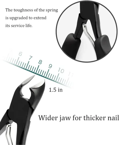 Vista 4 de Cortaúñas profesional con asas de agarre ergonómico, negro (negro)