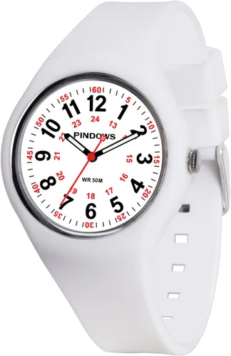 Vista 13 de PINDOWS Women Analog Quartz Wrist Watch with Silicone Strap for Young Women Students Easy Read Waterproof Unisex Luminous Dial