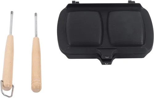 Vista 7 de Sartén negra de doble cara, sartén antiadherente con asas extraíbles, tostadora de sándwich ajustable para panqueques, tortillas, tostadas