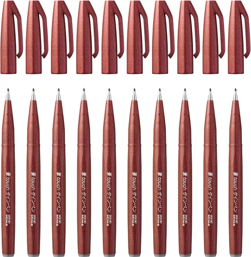 Vista 15 de Pentel Rotulador con punta de 0.079 in, tinta negra, 1 paquete de 10 bolígrafos