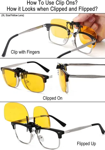 Vista 5 de Gafas de sol polarizadas con clip de metal abatibles y sin montura para gafas graduadas