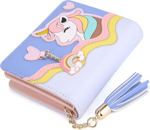 Vista 7 de UTO Wallet for Girls Cute Leather Vegan Small Women Tassel Pendant Card Holder Kawaii Coin Purse 1166