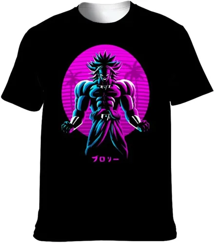 Vista 6 de Saiyajin Broly - Camisetas casuales para hombre, manga corta, unisex, cuello redondo, camisetas para jóvenes y adultos