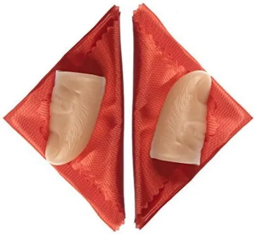 Vista 6 de Zittop Paquete de 2 trucos de magia de seda falsa con punta de pulgar (2 puntas para el pulgar, 2 pañuelos, rojo, pequeño de 2 pulgadas o 1.969 in)