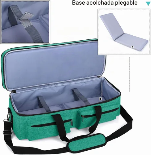 Vista 4 de LUXJA Bolsa de doble capa para Cricut Explore Air (Air2) y Maker, verde Verde Oscuro