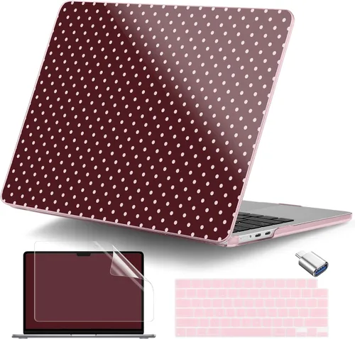 Vista 16 de Funda para MacBook Air de 15 pulgadas M5 M4 M3 M2 Chip 2026 2025 2024 2023 (modelo A3448 A3241 A3114 A2941), carcasa rígida con cubierta de teclado