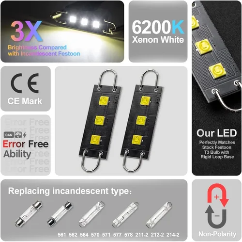 Vista 9 de 16 piezas kit de luces LED interiores para Dodge Charger 2006 2007 2008 2009 2010 Luces de mapa, domo, puerta, alféizar, maletero Super brillantes