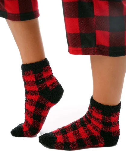 Vista 4 de #followme - Conjunto de pijamas estampadas de microvellón con botones en la parte delantera y calcetines