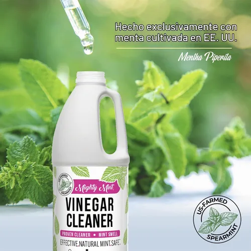 Vista 4 de Mighty Mint Limpiador de vinagre, limpieza multiusos para superficies domésticas, aroma natural de menta, 32 onzas
