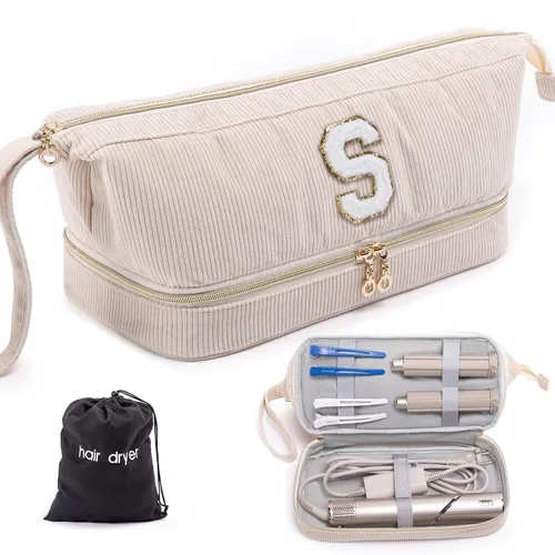 Vista 12 de Shark FlexStyle/SmoothStyle - Estuche para secador de pelo personalizado, organizador de viaje de doble capa con bolsa de secador de pelo, secadora