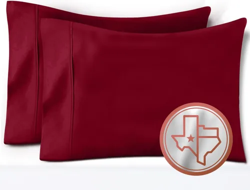 Vista 25 de TEXAS LINEN CO. Juego de 4 fundas de almohada tamaño queen de 100% algodón egipcio - Fundas de almohada de lujo de 600 hilos tamaño queen/estándar
