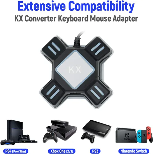 Vista 7 de Mcbazel KX - Adaptador convertidor de teclado y mouse para N-SwitchXbox OnePS4PS3