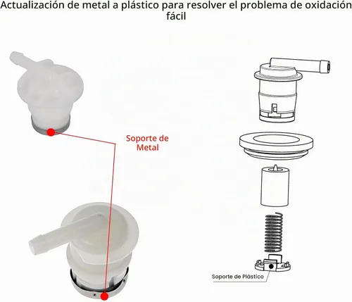 Vista 4 de 1 pieza Válvula de ventilación del tanque de combustible, válvula de ventilación del tanque de combustible con kit de sello de goma compatible