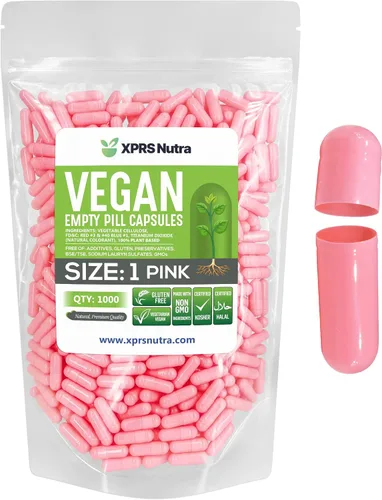 Vista 10 de XPRS Nutra Cápsulas vacías tamaño 1 – 100 cápsulas veganas vacías – Pastillas vegetarianas – Relleno de cápsulas vegetales DIY – Pastillas vegetales