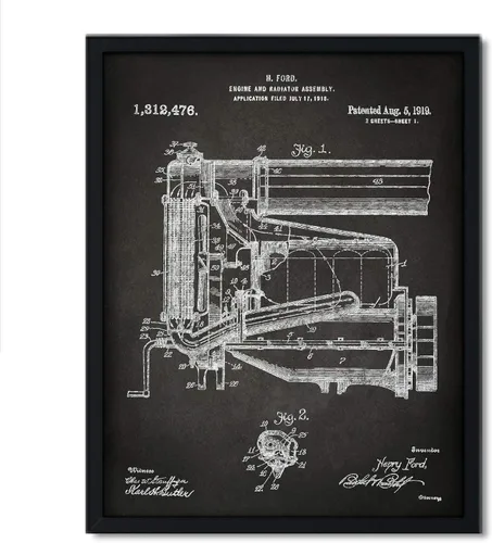 Vista 72 de Andaz Press Póster de decoración de pared con estampado de patente de pizarra, 8.5 x 11 pulgadas, aviones, trenes, automóviles, póster de patente