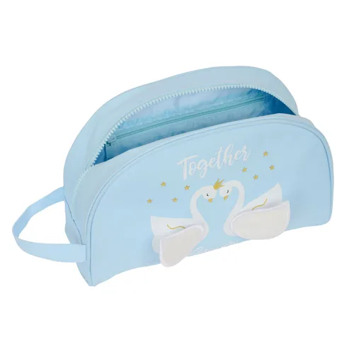 Vista 5 de Neceser Escolar Glow Lab Cisnes Azul claro 28 x 18 x 10 cm