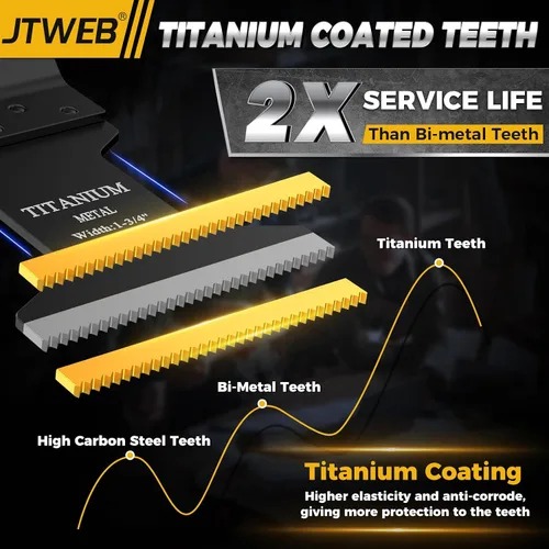 Vista 2 de JTWEB Cuchillas multiherramienta de titanio, 10 piezas de cuchillas oscilantes para uñas de metal suave, corte de plástico de madera, hojas