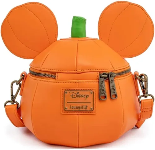 Vista 3 de Loungefly Disney Mickey Mouse Mick-O-Lantern - Bolso cruzado de Halloween, Naranja