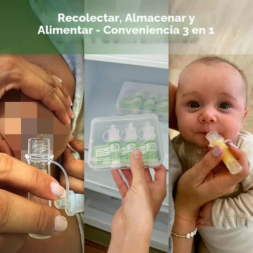 Vista 3 de Kit de colector de calostro haakaa, colector de leche materna con paño de algodón, toallitas y estuche de almacenamiento, listo para usar