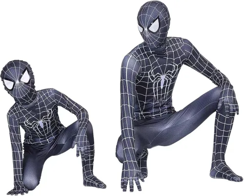Vista 3 de Yinsangao Disfraz de superhéroe para niños, disfraz de elastano para Halloween y cosplay