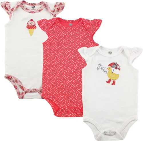 Vista 114 de Hudson Baby baby-girls Cotton Bodysuits 3-pack