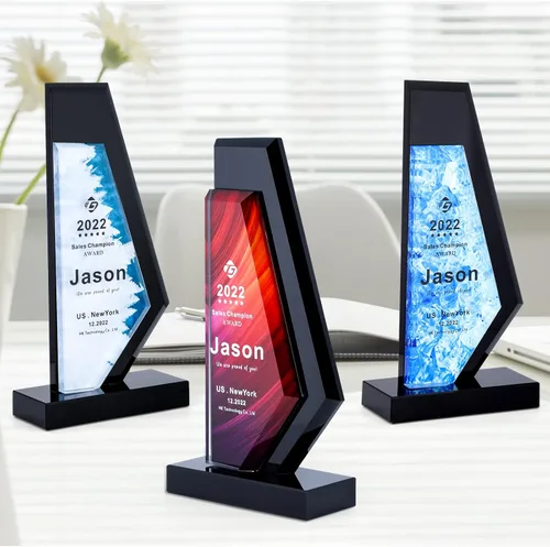Vista 13 de Trofeos personalizados personalizados premio grabado Crystal Oscar Trofeo para empleados Estudiantes Empresa deportiva Reunión anual Alabanza Pastor