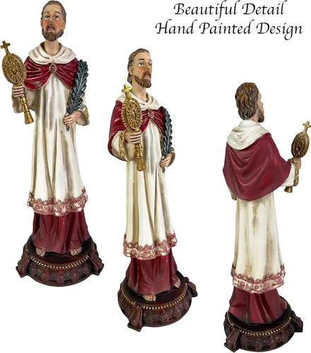 Vista 3 de Urbalabs Estatua de San José Santos Católicos Estatuas Religiosas Figuras religiosas 13 pulgadas Estatua del Sagrado Corazón de Jesús Crucificado