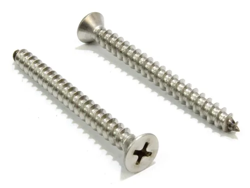 Vista 9 de Tornillo Phillips de cabeza plana de acero inoxidable Bolt Dropper #4 x 1/4" (6,35 mm) (100 unidades), tornillos de chapa metálica de acero