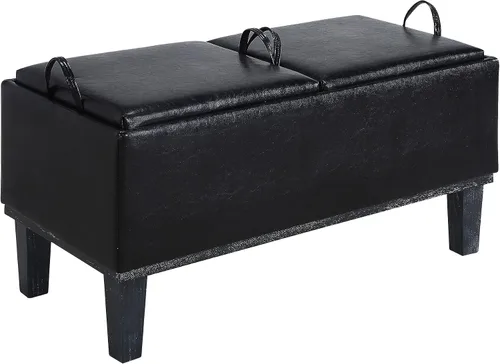 Vista 10 de Convenience Concepts Designs4Comfort Brentwood - Otomana de almacenamiento, tela gris