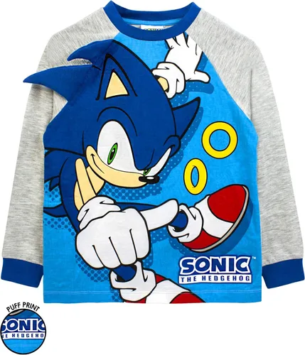 Vista 4 de Sonic The Hedgehog Pijama para niños, disfraz de personaje azul para niños, Gris