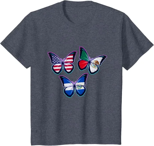 Vista 64 de Multiculti Heritage. Camiseta El Salvador México y Estados Unidos