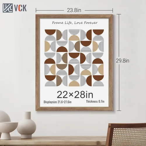 Vista 242 de VCK Marcos para póster de madera maciza de 22.375 x 34 pulgadas, marco de fotos A1 negro con montaje en pared, paquete de 3