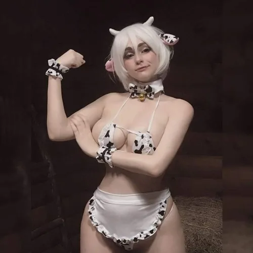 Vista 7 de YOMORIO - Ropa interior sexy para mujer, bikini con diseño de vaca, Cosplay japonés