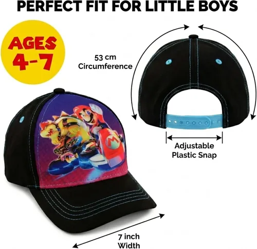 Vista 5 de Nintendo Boys' Nintendo Boys' Baseball Cap Pop 3d negro