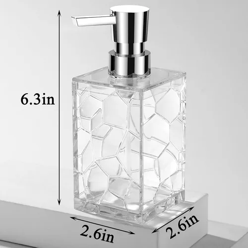 Vista 5 de Dispensador de Jabón de Manos, Botellas de Bomba de Líquido de Plástico Acrílico Transparente Recargables Dispensador de Loción para Decoración